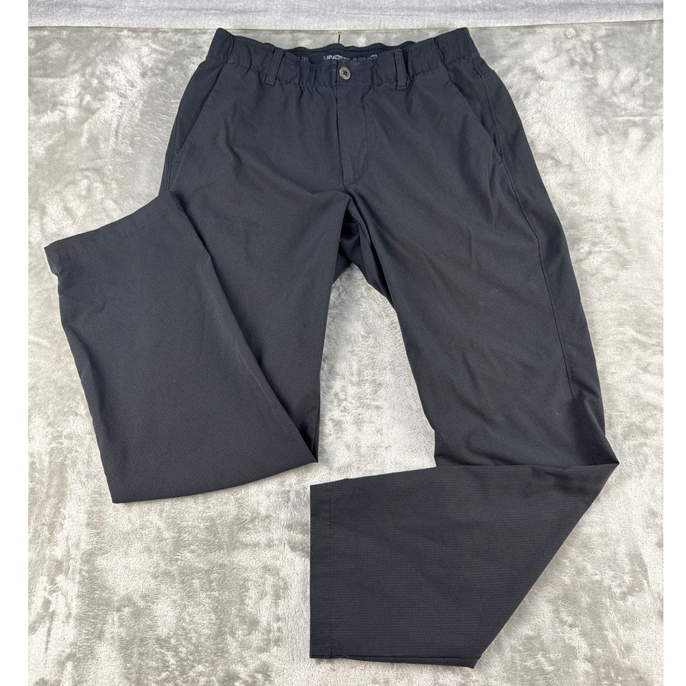 Under Armour Pants Mens 34x30 Black Micro-grid Golf EUC